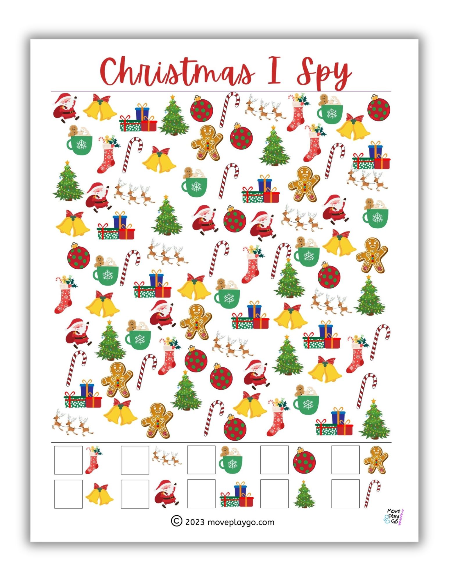 Christmas I Spy Free Printable - Move Play Go