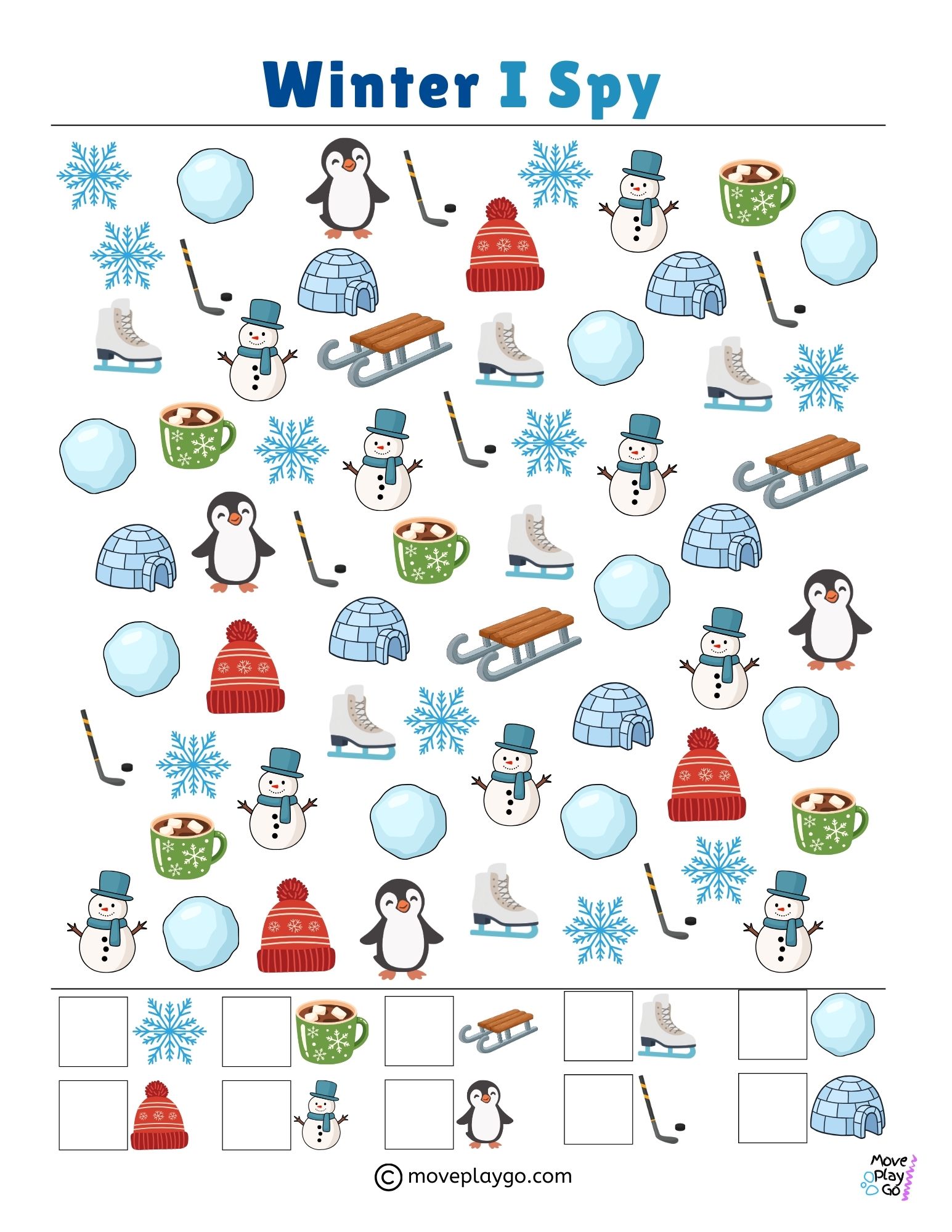 Winter I Spy Free Printable - Move Play Go